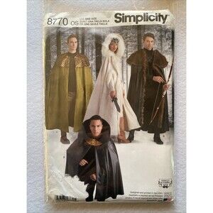 #8770 Simplicity Unisex Fantasy Halloween Cosplay Costume Cape Pattern UNCUT FF